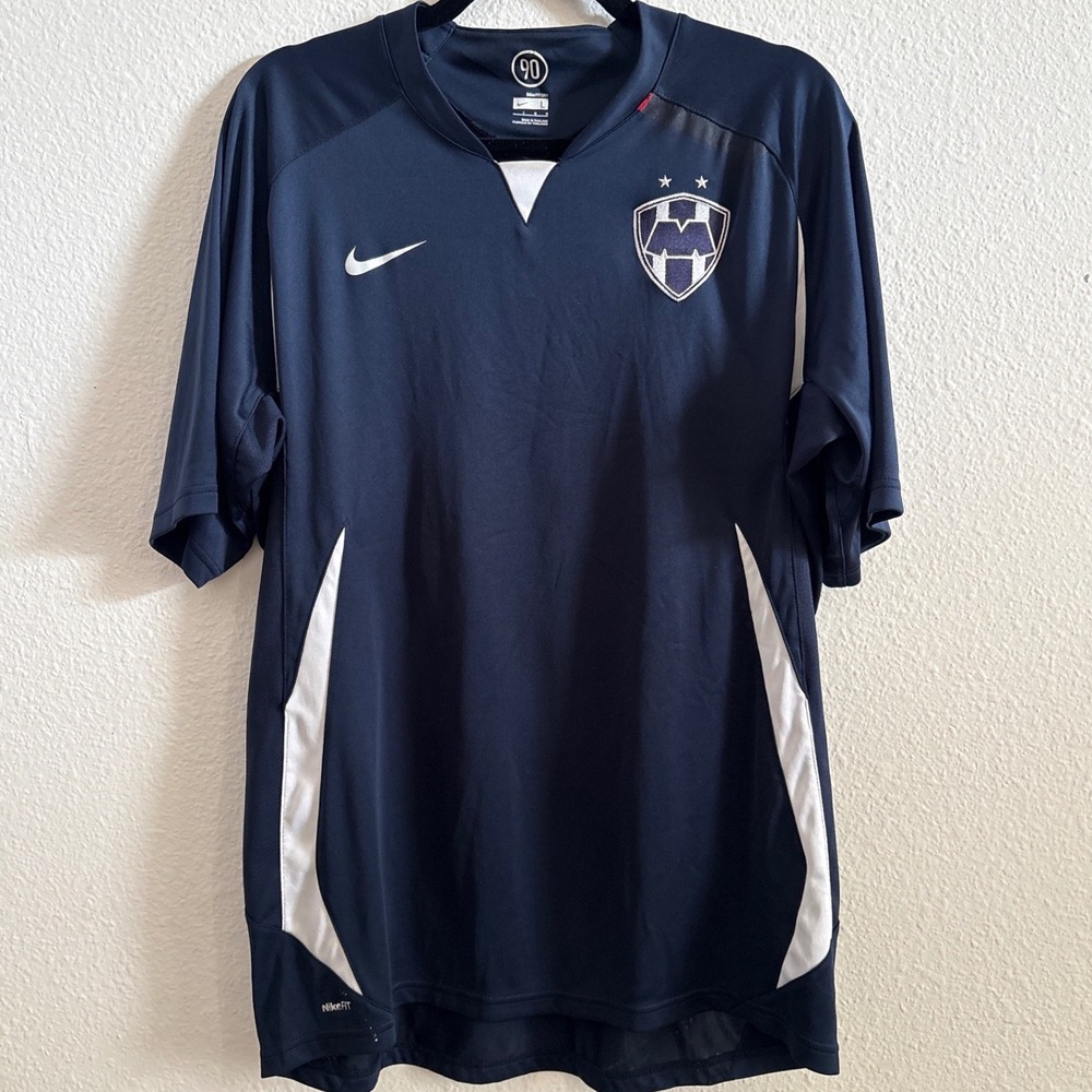 Nike CF Monterrey Soccer Jersey Large Navy Blokecore NikeFIT DRY 2144